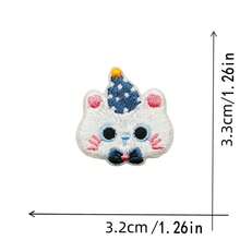 5片装刺绣徽章贴片，背胶贴片，适用于服装、帽子、夹克、DIY装饰，卡通蝴蝶结猫咪刺绣贴片套装，也适用于手机壳、包包和服装。