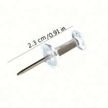 30/50/100/200pcs Assorted Push Pins, Multicolor Plastic Thumb Tacks, For Soft Cork Board, Office & School Supplies, Back To School, Home & Office Essentials - Transparent - View 12