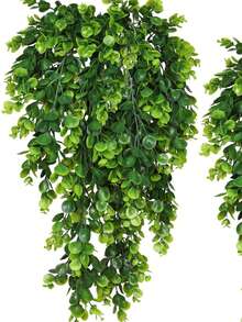 1/2/4pcs Artificial Eucalyptus Plants, Fake Hanging Fern, UV-Resistant Plastic Material, Suitable For Indoor/Outdoor Decor, Home Room Wall Decor, Wedding Patio Porch Decor, Valentine's/Birthday/Graduation Gift, Garden Decor, Outdoor Plants, Gardening, Fake Flowers