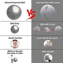 Silla de pelota de ejercicio con funda de tela, tamaño estándar (65 cm), para oficinas en casa, entrenamiento de equilibrio, pelota de yoga - / - Ver 3