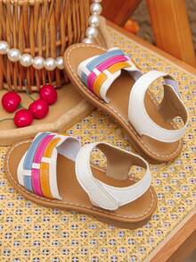 2026 New Colorful Flat Sandals For Girls, Soft Rubber Sole, Beach/Camping/Party/Princess Shoes - Multicolor - View 3