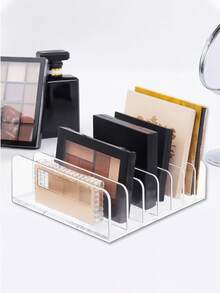 1个亚克力化妆品收纳盒，台面化妆品收纳架，轻巧便携，无需用电，多隔层桌面收纳盒，可收纳眼影、化妆刷、海绵等，节省空间，可放置于台面或抽屉中，无需组装，经久耐用且透明，也可用于存放香水，7格透明展示盒