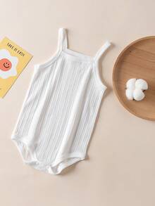4件套女婴透气网眼连体衣吊带 - 白色 - 查看 2
