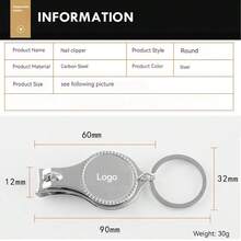 折叠式指甲钳、圆头指甲剪、多功能开瓶器、指甲锉、高碳钢指甲钳、手脚指甲修剪器、便携式工具 - 彩色 - 查看 4