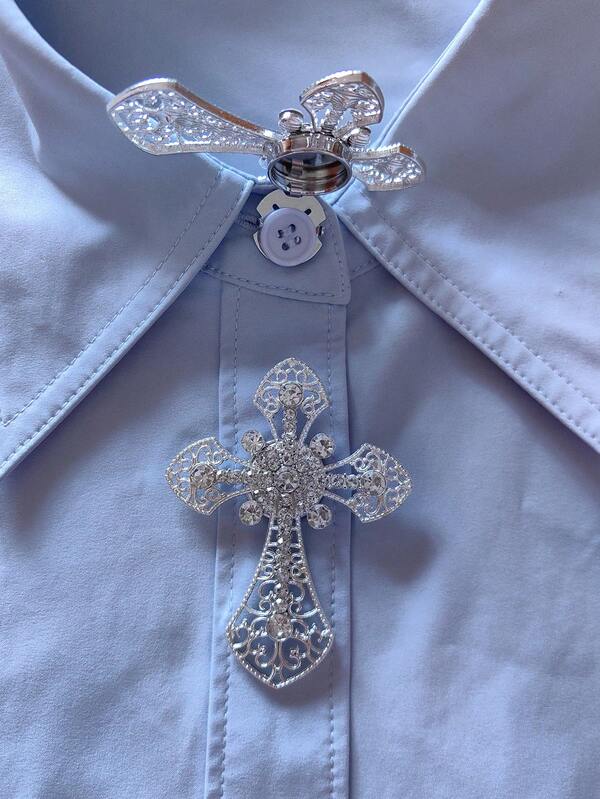 1PC/2PCS Retro Hollowed Out Cross Elegant Geometry Button Covers, Shirts Button Cover Clip On Button Covers Fashion Crystal Cufflinks Cover, Suitable For Tuxedo And Wedding Dresses Decoration