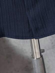 男童褶皱长袖衬衫套装（带口袋）和休闲裤套装（2件套），绅士风格，适合8-12岁儿童 - 藏蓝色 - 查看 5