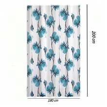 OISE ART STORE Tenda Doccia Vasca Impermeabile 12 Ganci Decorazione Fiori Blu 180x200 Cm 79224 - - Multicolore - Visualizzare 2