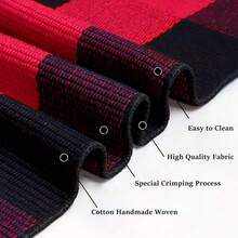 IOHOUZE Christmas Buffalo Plaid Rug 4x6 Ft Outdoor Indoor Rug Red Black Check Washable Area Rug Woven Cotton Checkered Front Porch Mat Christmas Decor For Front Door Entryway Living Room,One-Size,RedandBlack4x6Rectangular - 紅黑相間4x6長方形 - 查看 7