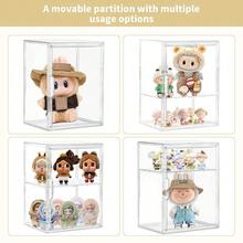 Acrylic Display Case For Collectibles, Clear Storage Bin With 3 Adjustable Layers And 1 Removable Divider, Stackable Clear Storage Box With Magnetic Door For Figures, Home Or Office,Large,L-1Pack - L-1包裝 - 查看 8