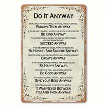CIF BUY American Vintage "Do It Anyway" Metal Wall Sign 7.87x11.81 Inch, Rustproof Weatherproof Farmhouse Decor For Home Porch Garage Ba - Multicolor - View 7