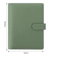 A5皮革活页笔记本，6孔活页笔记本封面，适用于A5内芯纸，可替换内芯的个人计划活页夹封面，带磁性按扣（不含内芯） - 彩色 - 查看 6