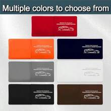 2PCS Car Registration And Insurance Holder, 10.6''*4.8'' Essential Auto Card Glove Box Organizer With Closure, Vehicle Interior Accessories Perfect For Documents, Cards - Brown - View 3