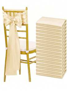 10 chiếc nơ satin màu sâm panh dùng để trang trí ghế, ruy băng lụa cho tiệc chiêu đãi, sinh nhật, sự kiện, tiệc liên hoan, tiệc cưới tại khách sạn. - Rượu sâm banh - Xem 10