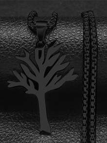 Fashionable Charming Hollow Tree Of Life Pendant Necklace, Stainless Steel Jewelry Accessory For Boys Girls, Party, European And American Style - World Tree Pendant Necklace - View 15