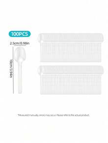 Bộ 50/100/500 thìa tráng miệng trong suốt {có thể tái sử dụng}, thìa bánh ngọt, thìa pudding, thìa kem, thích hợp sử dụng tại nhà, đồ dùng tiệc tùng, bộ dao kéo, nhà bếp, quà tặng Giáng sinh. Bộ 100/50/10 thìa tráng miệng trong suốt, thìa bánh ngọt, thìa pudding, thìa kem. - - - Xem 9