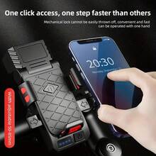 Đèn pha xe đạp 3 trong 1 sạc điện tích hợp còi và giá đỡ điện thoại, đèn an toàn xe đạp đa chức năng, lý tưởng cho việc đi xe ban đêm, phù hợp cho cả nam và nữ. - Nhiều màu - Xem 4