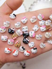 100个/包 什锦卡通美甲装饰品，DIY美甲水钻配件，可爱3D动物树脂吊坠，DIY美甲及收纳盒装饰