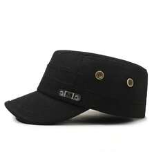 1顶纯色多功能平顶帽，户外休闲旅行遮阳帽 - A - 查看 3