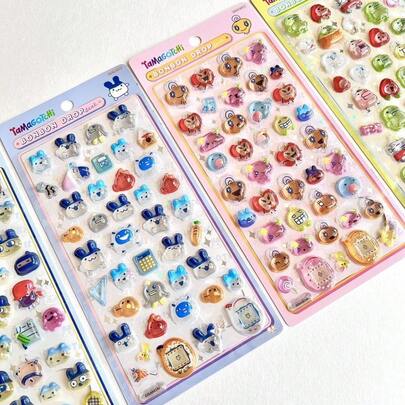 1pc Anime Cartoon Sticker, Cute Animal Kitten Sticker, Reusable Waterproof Sticker, DIY Craft Sticker, Suitable For DIY Phone Cases, DIY Sticker Notebooks, DIY Crafts, Laptops, Gift Packaging, Party Decoration, Perfect Holiday Gift, Gifts For Fans And Friends