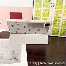 樱桃蝴蝶结图案平板电脑保护套 - 哑光防震保护套，带可调节支架，复古时尚设计，笔槽，兼容 iPad 10.9/10.2/Air 第五代/Pro 11/第十代/9.7/Air 2/iPad（第七代）/iPad（第八代）/iPad Air 4/5/iPad Pro 11/iPad 第十代，自动休眠/唤醒功能，时尚平板电脑配件 - 粉色 - 查看 6