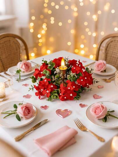 Künstliche Hortensien Eukalyptus Kerzenringe Ornamente Dekor Tisch Mitte Silberdollar Blätter Kränze Dekor Kleine Boho Girlande Kerzenhalter für Ostern Valentinstag Hochzeit Artikel Party Zubehör Geburtstag Zuhause Tür Wohnzimmer Schlafzimmer Valentinstag Frühling Sommer Dekorationen Geschenk für Frauen