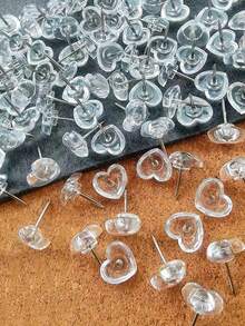 200/100 chiếc/50 chiếc đinh ghim hình trái tim trong suốt, đinh ghim mới về, sơn móng tay, ghim bảng thông báo, đồ dùng học tập trở lại trường, đồ trang trí tiệc tốt nghiệp, đồ trang trí Halloween, đêm Giáng sinh và Giáng sinh - Nhiều màu - Xem 10