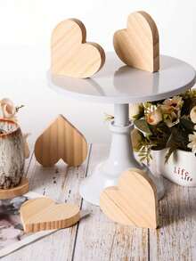 3pcs Set - Unfinished Wooden Heart Shaped Paper Carving Decor, 3.94 Inch Blank Heart Shaped Plaque, Wooden Blocks, Layered Heart Shaped Wooden Tray, Suitable For Painting, DIY Crafts, Wedding Home Decor, 0.59 Inch Thickness (Includes Pen)