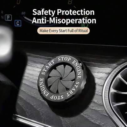 ملصق زخرفي لزر بدء الدوران العام - ملصق حماية مفتاح التشغيل للسيارة/ملصق تعديل