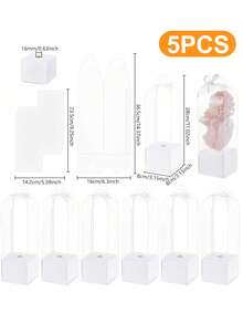 1~10Pcs Portable Transparent Flower Box Handheld Plastic Bouquet Packaging Box Birthday Wedding Valentine's Day Flower Boxes - Multicolor - View 13