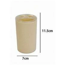 OISE ART STORE Porta Spazzolini Bicchiere Accessorio Arredo Bagno Beige Lavorato 3 Fori 79790 - - Multicolore - Visualizzare 2