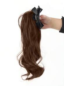 14英寸蝴蝶结爪夹式马尾假发 - 女士日常波浪卷合成假发 - 彩色 - 查看 14