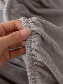 1pc 4-Season Stretch Chenille Sofa Cover, Fabric Anti-Slip Full Wrap Sofa Seat Cushion Slipcover, Machine Washable Dust-Proof Couch Protector, Pet Friendly Home Decor For Bedroom, Office, Living Room - Light Grey - View 9