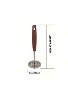 1pc Stainless Steel Potato Masher With Wooden Handle, Handheld Potato Masher, Multi-Function Food Masher For Pumpkin, Sweet Potato, Potato And Other Vegetables, Cooking Tool For Teenagers And Kitchen, Lightweight Kitchen Gadget - Multicolor - View 3