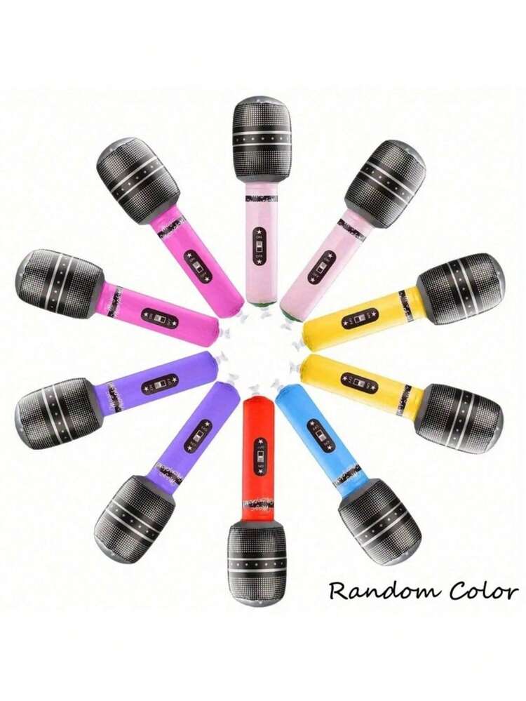 50pcs Colorful Inflatable Microphone - Vibrant Party Favors And Rock Star Theme Decorations - Random Colors - Vibrant Party Favors & Rock Star Theme Decorations - Multicolor - View 7