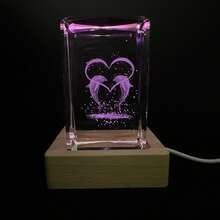 This Unique Gift Is Suitable For Children's Bedrooms, Nurseries, Offices, And Dolphin Enthusiasts. It Features A 3D Dolphin Design With A Wood-Grain Base And A USB-Powered LED Night Light. - Multicolor - View 11