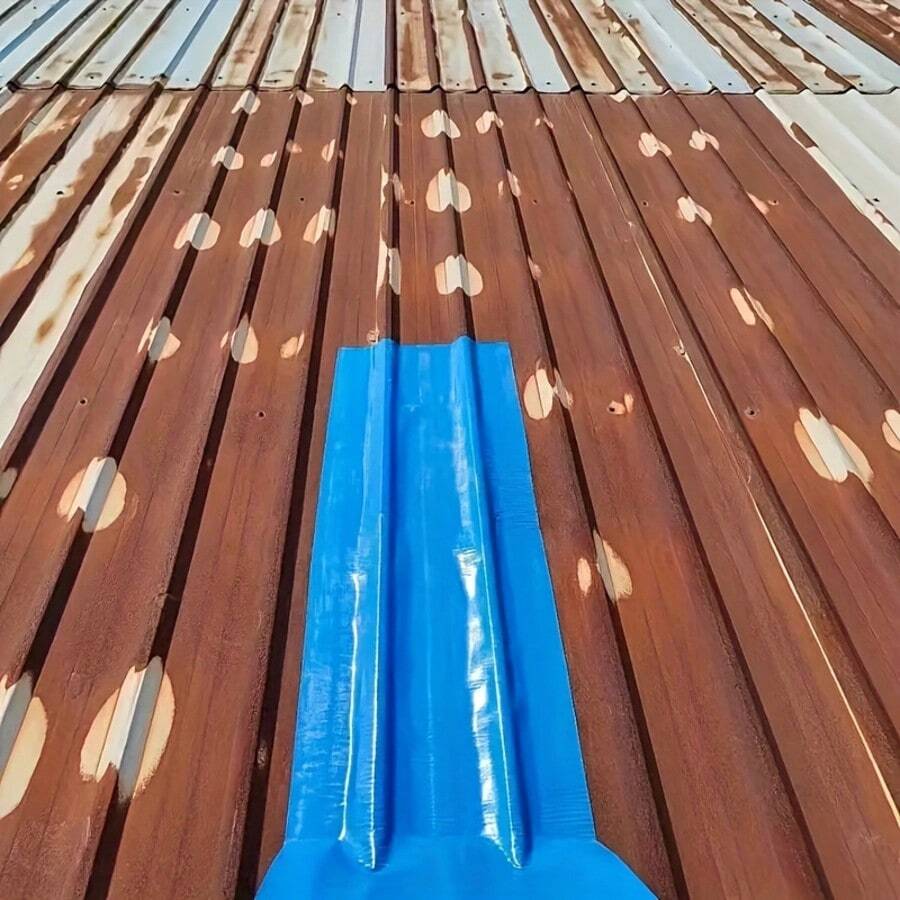 1pc (3.93* 78.7 Inches) Large Industrial Waterproof Roof Tape - Blue/Silver/Gray/Metal Roof Waterproof Material, Used For Metal Surfaces, Iron Plates And Roofs - Preventing Water Leakage, Metal Roof Protection, Flexible Materials - one-size - View 1