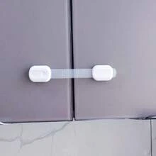 Kit 10 Trava Gaveta Armário Geladeira Porta Vaso Sanitário | Protetor Infantil A Tóxico - Preto - Visão 6