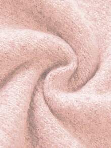 FOR BEAUTY 复古V领系带长袖针织开衫，时尚简约百搭，宽松版型毛衣开衫，女士秋季/新年必备 - 淺粉 - 查看 10