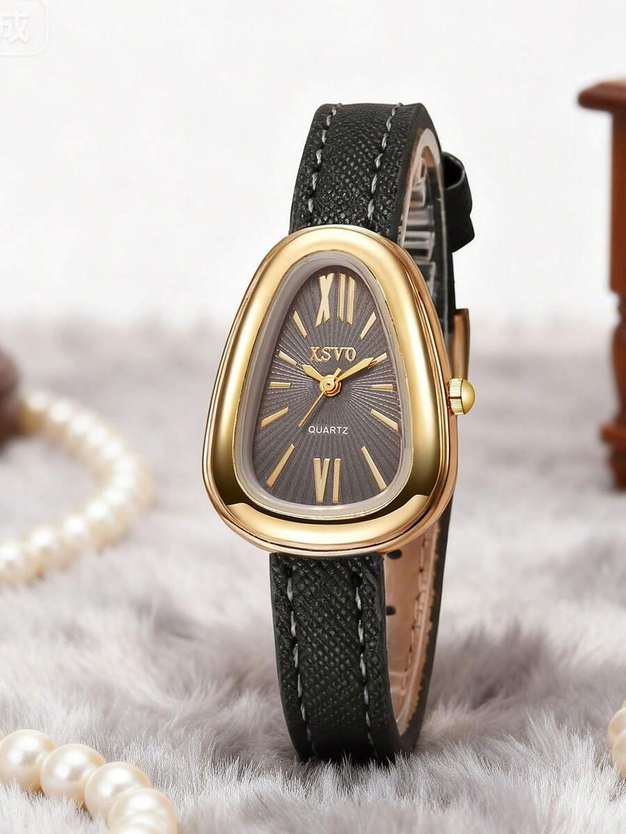 1 chiếc đồng hồ nữ XYSO khung vàng mặt tam giác kiểu cổ điển, cá nhân hóa, máy quartz, thích hợp để đeo hàng ngày hoặc làm quà tặng, phù hợp cho Giáng sinh, Ngày Valentine, Ramadan, Eid, Lễ hội Carnival và các lễ hội khác. - Một cỡ - Xem 1