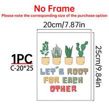 1/4件装 “让我们互相支持”校园励志帆布海报。返校季墙面装饰。非常适合学校墙壁、走廊、食堂和办公室走廊的装饰。家居装饰和墙面艺术！室内装饰。房间装饰美学，可选画框 - 彩色 - 查看 18