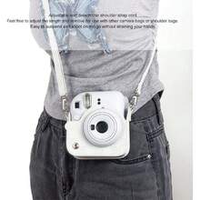 Funda para Mini 12 Cámara, de Piel Sintética, Estilo Vintage, con Cubierta Superior Extraíble y Correa de Hombro Ajustable para Cámara Instantánea Mini 12,36981428 - Blanco - Ver 6