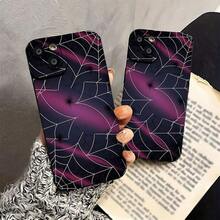 Funda de Teléfono Abstracta con Brillo de Telaraña Compatible con Fundas de Teléfono  17 16 Pro Max 15 Pro Max 13 y 12 Hecha de Material TPU Es Resistente a Impactos y Caídas Perfecta para Amantes de Halloween Regalo Elegante y Único para Familiares, Amigos y Parejas - Negro - Ver 3