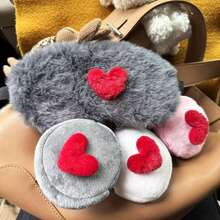 Valentine's Day Heart-Shaped Eye Mask, Valentine's Gift, Portable Travel Sleeping Mask, Couple's Fashionable & Personalized Mini Keychain Eye Mask - Multicolor - View 11