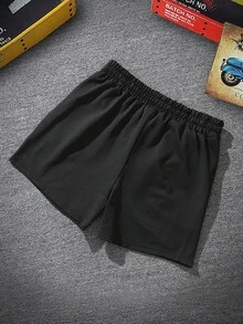 The New Men's Summer Letter-Printed Casual Shorts Are Very Fashionable. Sportswear And Half-Pants Are Breathable, Sweat-Absorbent, Heavy, Durable And Long-Lasting - màu đen - Xem 3