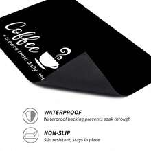 1pc Coffee Cup Print Absorbent Drying Mat, New Waterproof Kitchen Countertop Drying Mat, Dish Drying Mat - Soft Silicone Non-Slip Quick Dry Mat, Suitable For Kitchen Counters, Coffee Makers, Espresso Machines, Etc. - Multicolor - View 5