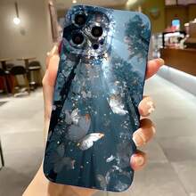2026 nueva funda de teléfono esmerilada, funda de teléfono con estampado de bosque de mariposas para  17 14 Pro Max  17 13  17 12  17 11  Galaxy S23 S22 S21 S20 funda protectora para teléfono regalo de pareja para novio novia presente de vacaciones - Negro - Ver 4