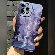 2026 nueva funda de teléfono esmerilada, funda de teléfono con impresión de castillo y fuente para  17 14 Pro Max  17 13 Pro  17 12  17 11  Galaxy S23 S22 S21 S20 S10 protector de teléfono funda de pareja regalo para novio novia día de San Valentín regalo de cumpleaños - Blanco antiguo - Ver 3