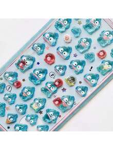 1pc Kawaii Random Decorative Embossed Waterproof Cute Cartoon Handbag Sticker, Fashionable Cute Sticker (Some Styles Have Color Differences And Will Be Sent Randomly) - Multicolor - View 7