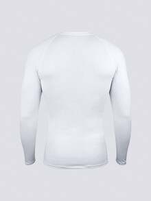Men's Moisture Wicking Quick Dry Long Sleeve Athletic Workout T-Shirts, Breathable Stretchy Fitness Tops For Outdoor Sports, Running, Gym - White - View 8
