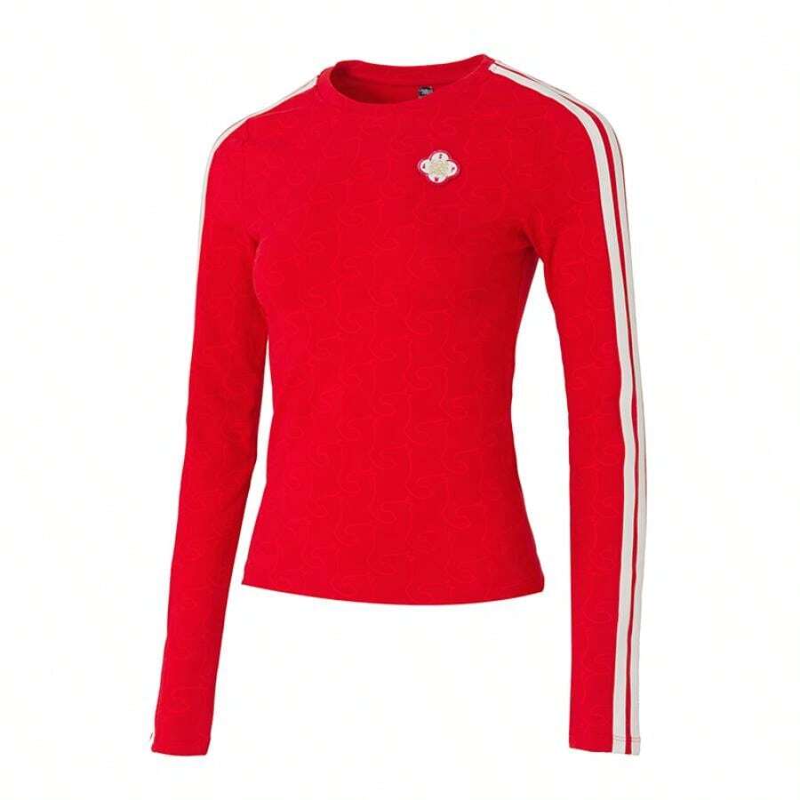 Adidas Camiseta de manga larga cómoda para fitness y deportes al aire libre KW4676 - Rojo - Ver 1